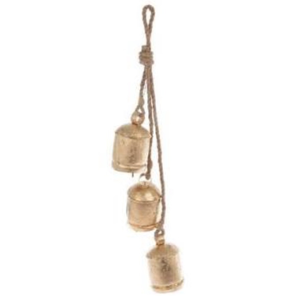 Distressed Gold Bells Wall Decor